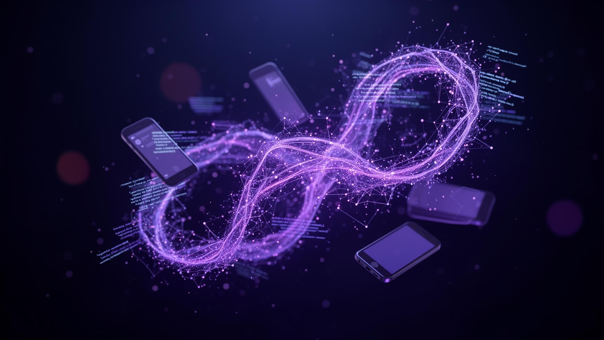 Abstract AI neural network with mobile devices